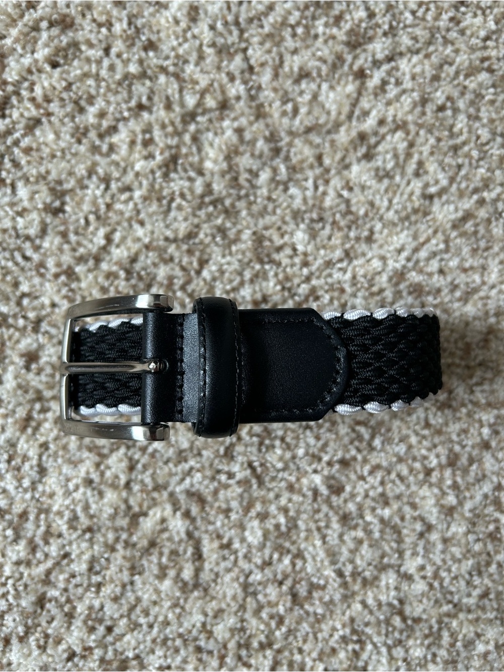 Men's Black Walter Hagen Woven GolfBelt with Silver Buckle